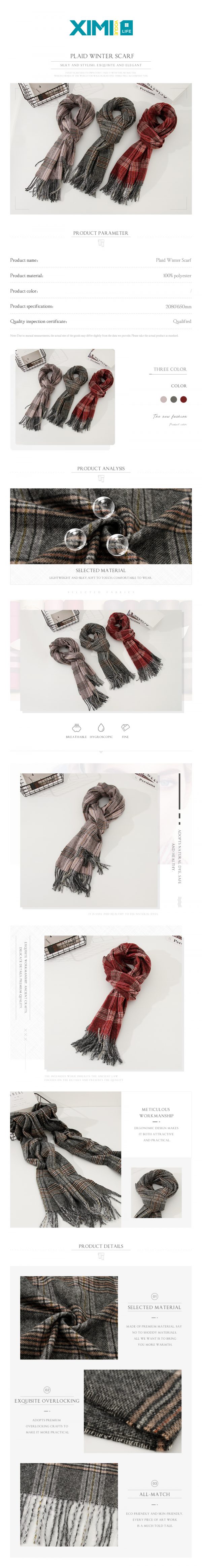 Plaid Winter Scarf - Image 2