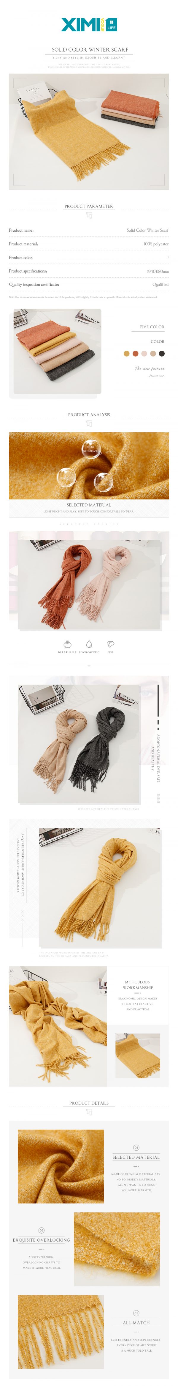 Solid Color Winter Scarf - Image 2