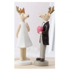 Standing Deer with Heart Figurine