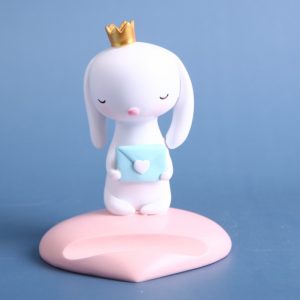 Rabbit Collection Mobile Phone Holder Figurine (Holding a Letter)
