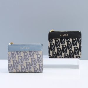 Trendy Letters Jacquard Short Wallet for Women