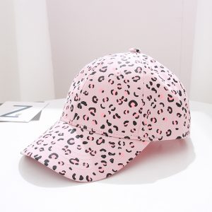 Leopard-print Children's Trendy Cap For Girl(Pink)