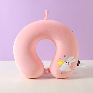 Happy Bunny Memory Foam U-Shaped Pillow (Pink)