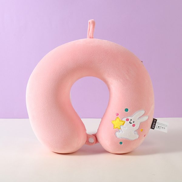 Happy Bunny Memory Foam U-Shaped Pillow (Pink)