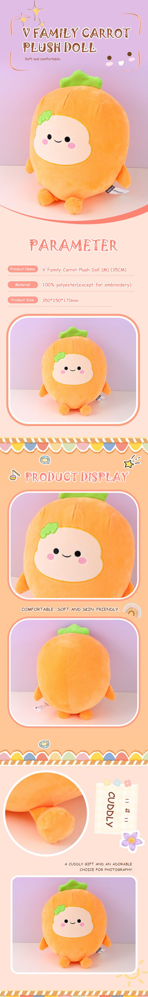 V Family Carrot Plush Doll (M) (35CM) - Image 2