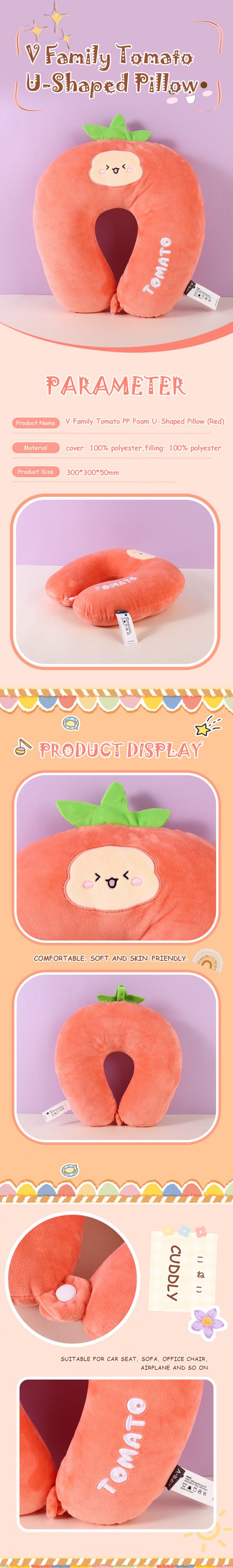 V Family Tomato PP Foam U-Shaped Pillow (Red) - Image 2
