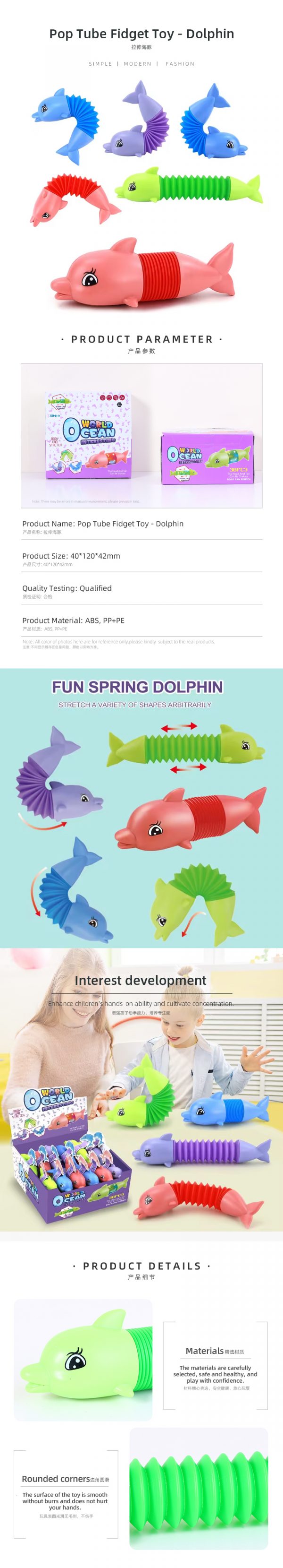 Pop Tube Fidget Toy - Dolphin - Image 2